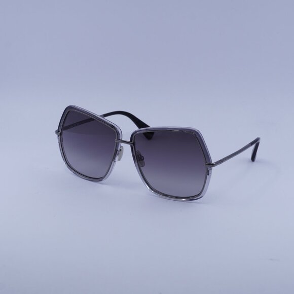 MaxMara ELSA3 MM0054 12B Sunglasses Ruthenium Geometric Frame, Smoke Lenses - Picture 4 of 9